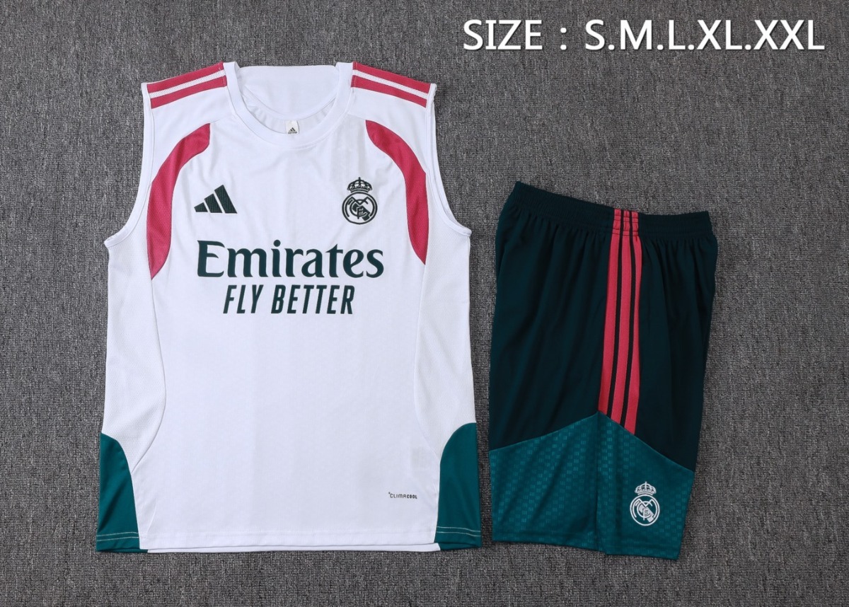 2026 Real Madrid White Training Set Shirt and Shorts