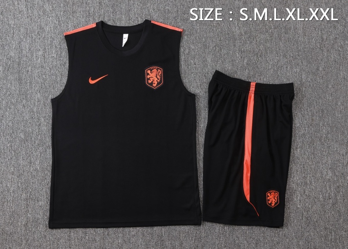 2026 Netherlands Black Training Set Shirt and Shorts