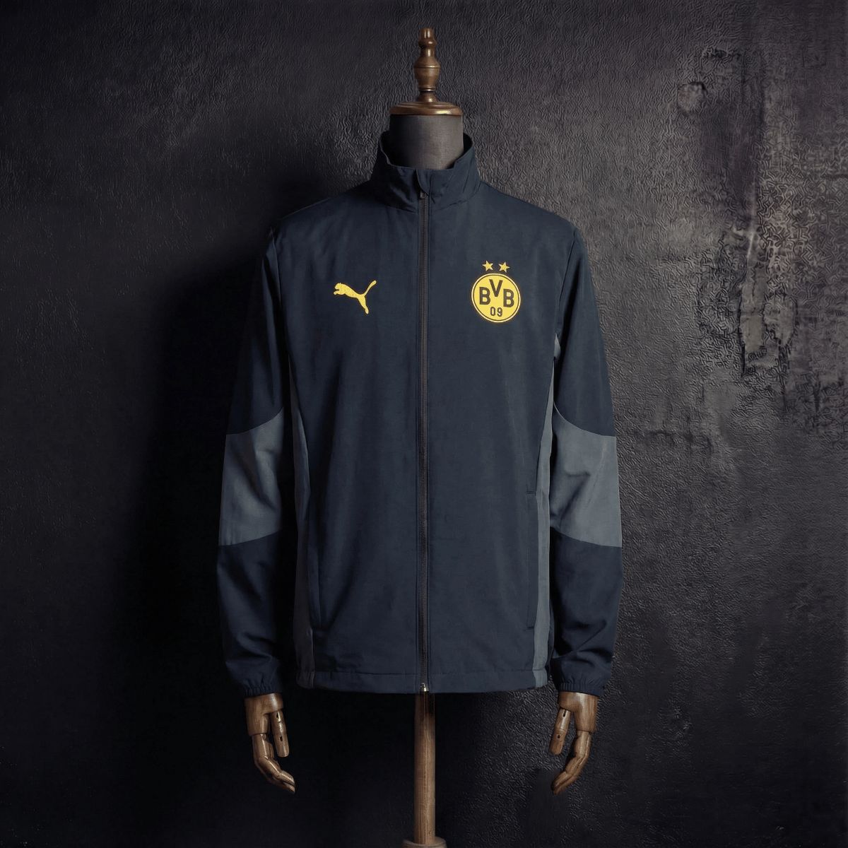 2026 Dortmund Black Reversible Jacket Windbreaker Sport Unifom
