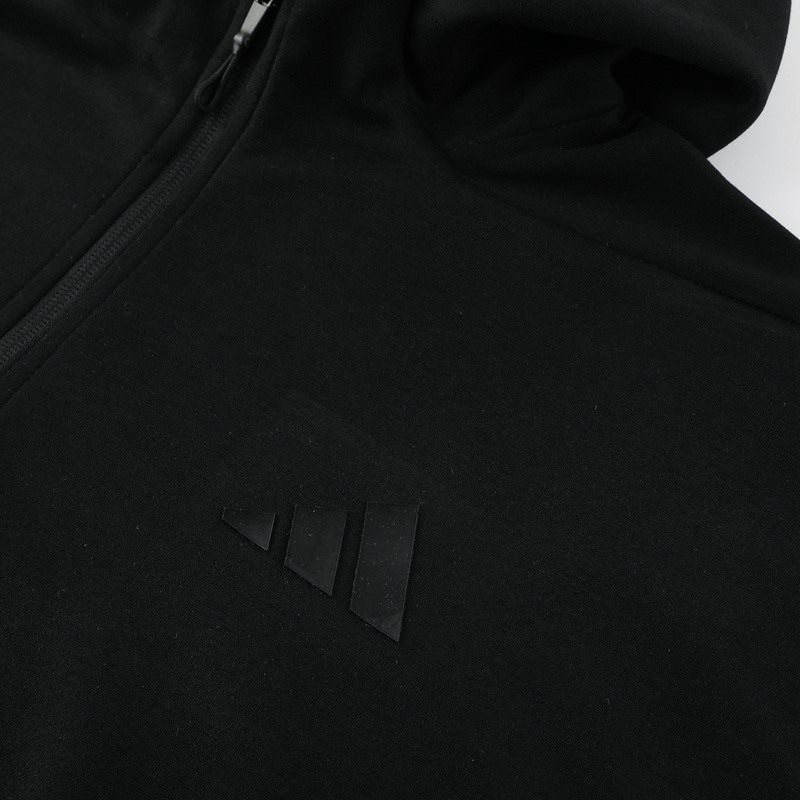 2024 Adidas Black Hoodie Jacket Kit Set Football Team Shirt Sports Fashion