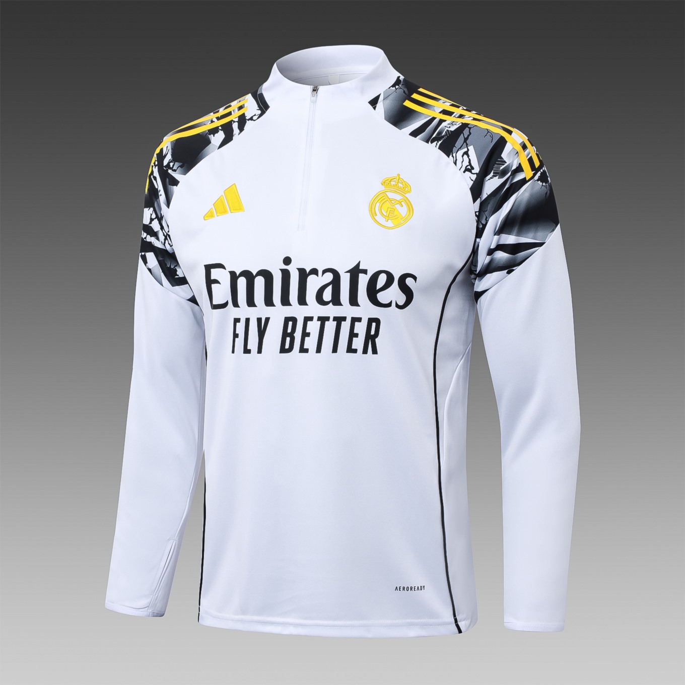 2026 Real Madrid White Long-sleeved half-pull training kit