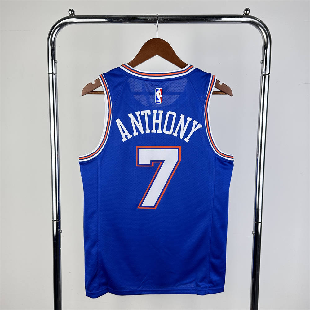 NBA New York Knicks 2024 JORDAN Edition Round Neck Blue jersey ANTHONY#7 S-XXL