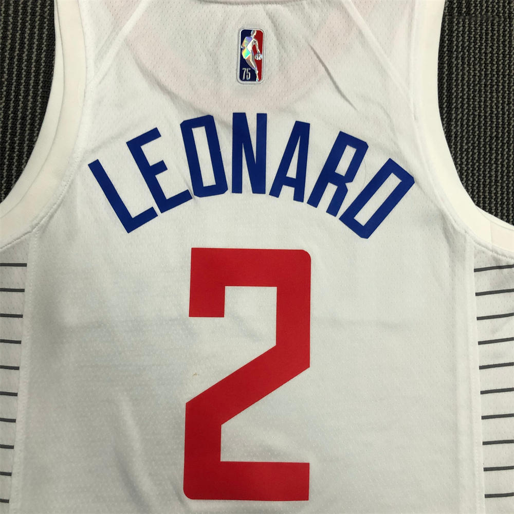 NBA Los Angeles Clippers V-Neck White Anniversary Jersey LEONARD#2 S-XXL