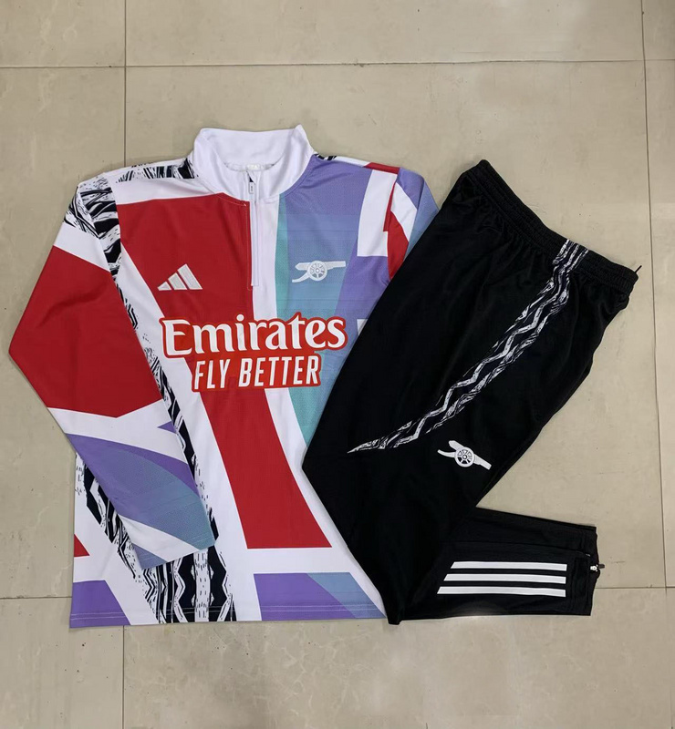 24/25 Arsenal Red white green Long-sleeved half-pull training kit Football team kit