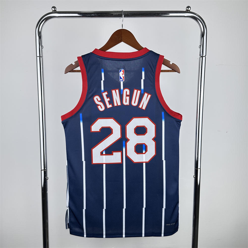 NBA Houston Rockets 2023 V-Neck Balck Jersey SENGUN#28 S-XXL