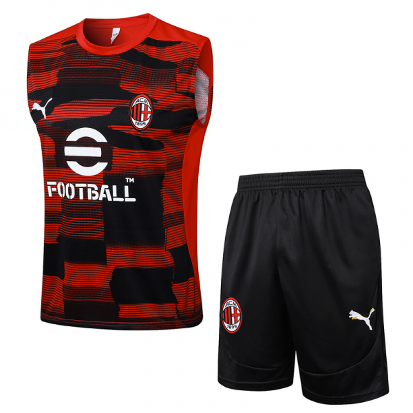 24/25 AC Milan Red Black Training Set Shirt and Shorts