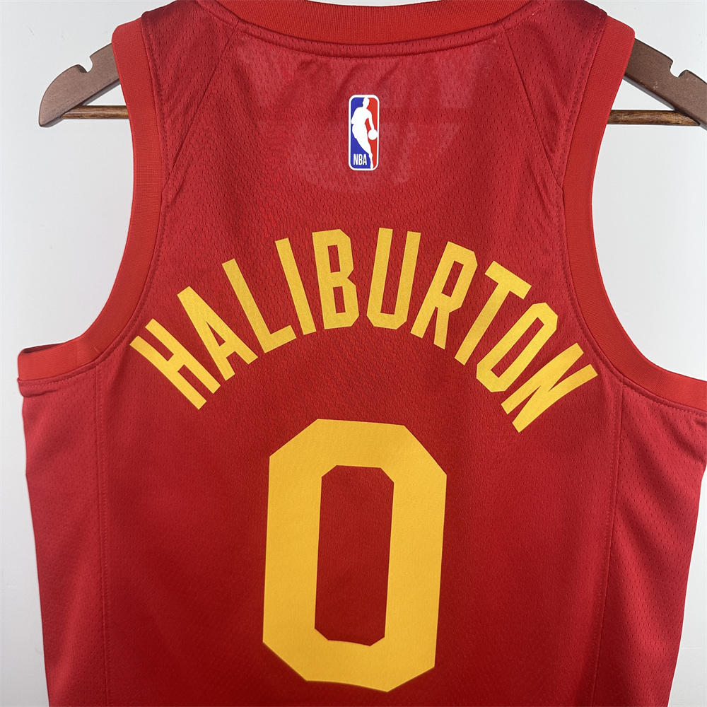 NBA Indiana Pacers 2019 Round Neck Retro Red Jersey HALIBURTON#0 S-XXL
