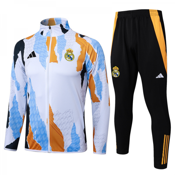 2024/25 Real Madrid Blue white yellow Jacket Training Suit Set Football Team Shirt Sports Fashion