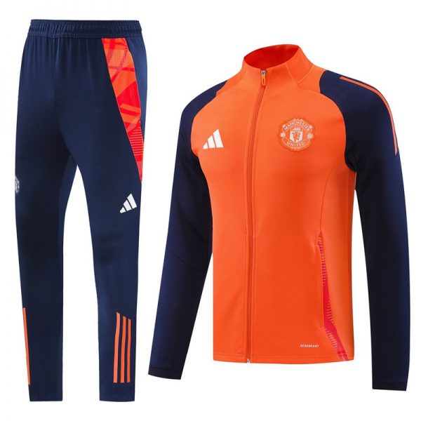 2024 Manchester United Orange Jacket Training Suit Set Football Team Shirt Sports Fashion