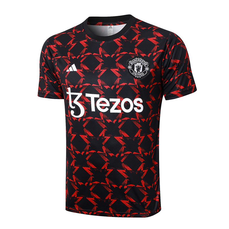 24/25 Manchester United Black red Training Set Shirt and Shorts