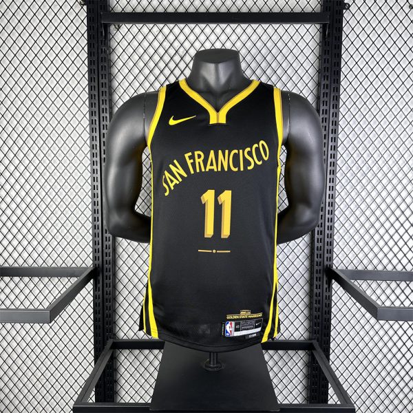 NBA Golden State Warriors 2024 V-Neck City Edition Black Jersey THOMPSON#11 S-XXL