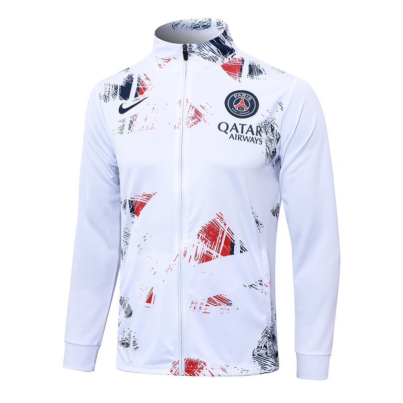 2024/25 Paris White Jacket Training Suit Set Football Team Shirt Sports Fashion