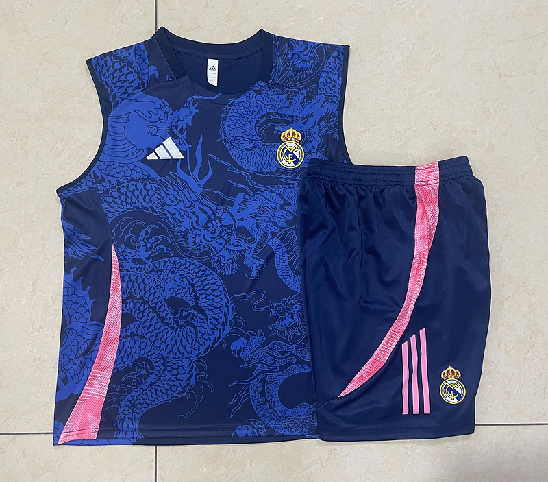24/25 Real Madrid Royal blue Training Set Shirt and Shorts
