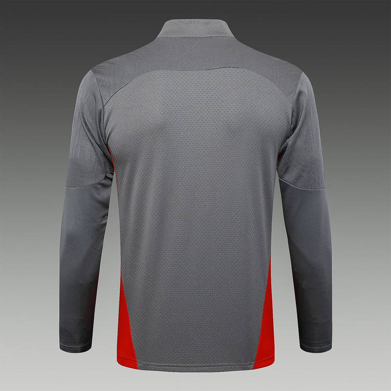 24/25 AC Milan Grey Long-sleeved half-pull training kit Football team kit