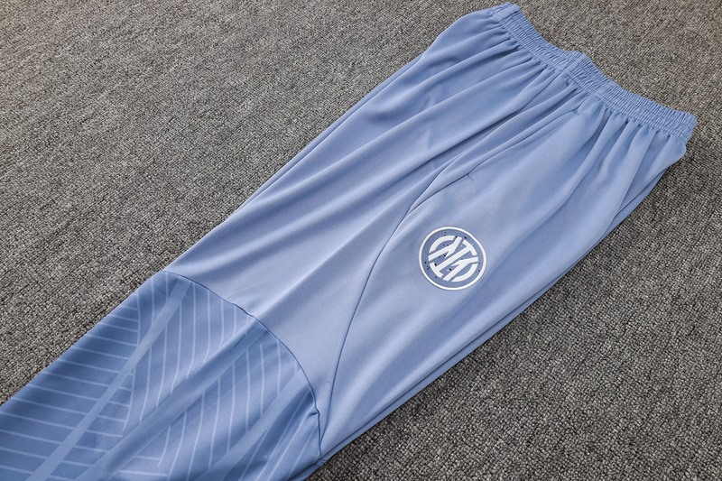 24/25 Inter Milan Gray Blue Long-sleeved half-pull training kit Football team kit