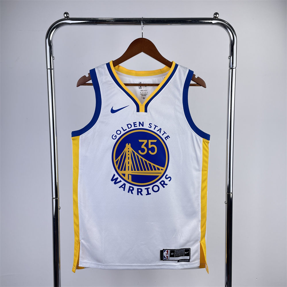 NBA Golden State Warriors 2023 V-Neck White Jersey DURANT#35 S-XXL