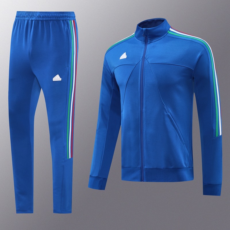 2024 Adidas Blue Jacket Training Suit Set Football Team Shirt Sports Fashion