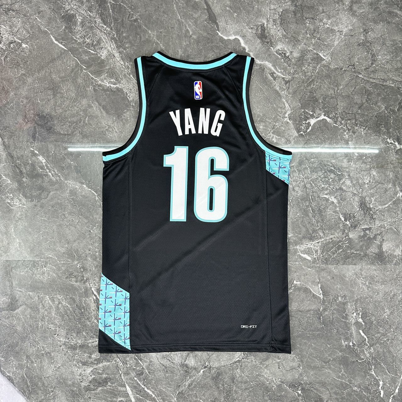 NBA Portland Trail Blazers V-Neck City Edition Black Jersey YANG#16 S-XXL
