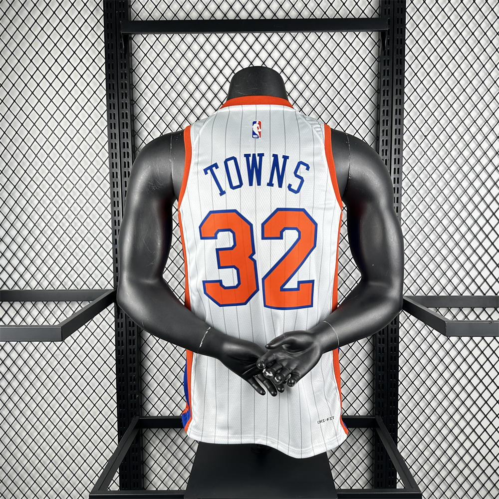 NBA New York Knicks 24/25 City Edition Round Neck White jersey TOWNS#32 S-XXL