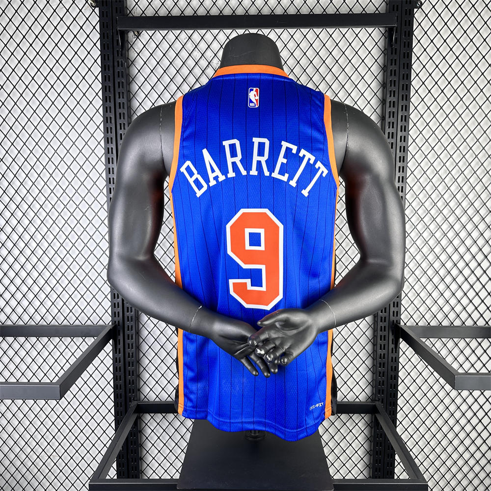 NBA New York Knicks 2024 Round Neck Blue jersey BARRETT#9 S-XXL