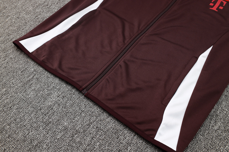 2024/25 Bayern Munich red-brown Jacket Training Suit Set Football Team Shirt Sports Fashion