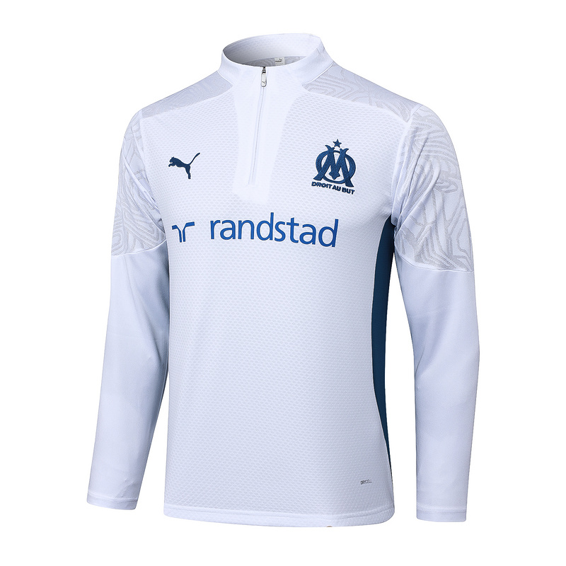 24/25 Marseilles White Long-sleeved half-pull training kit Football team kit