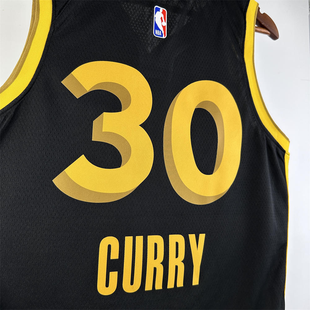 NBA Golden State Warriors 2024 V-Neck City Edition Black Jersey CURRY#30 S-XXL