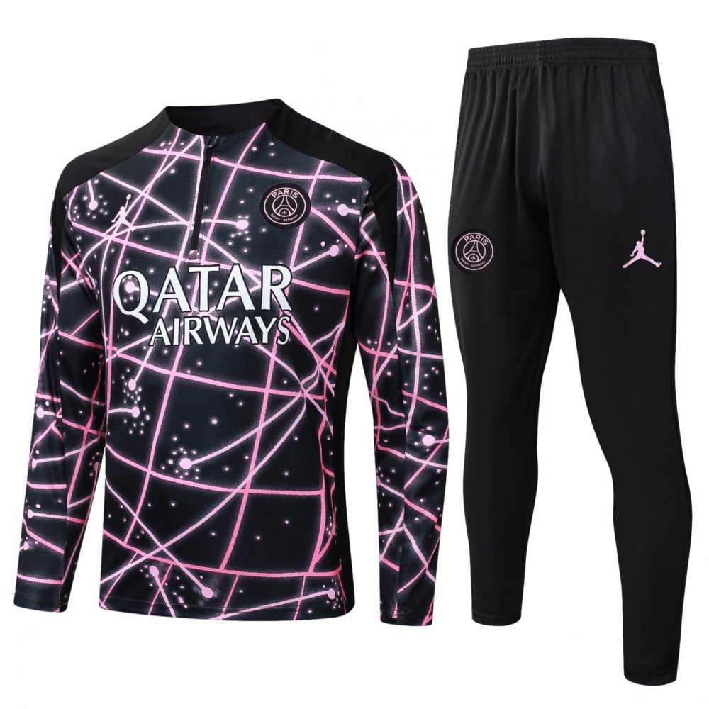 202526 Paris blackish purple Long-sleeved half-pull training kit Football team kit