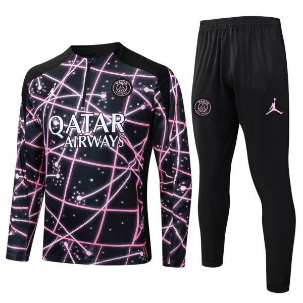 202526 Paris blackish purple Long-sleeved half-pull training kit Football team kit