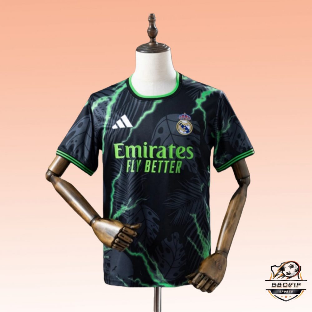 2025/26 Real Madrid Black and Green Special Edition jersey Fan version