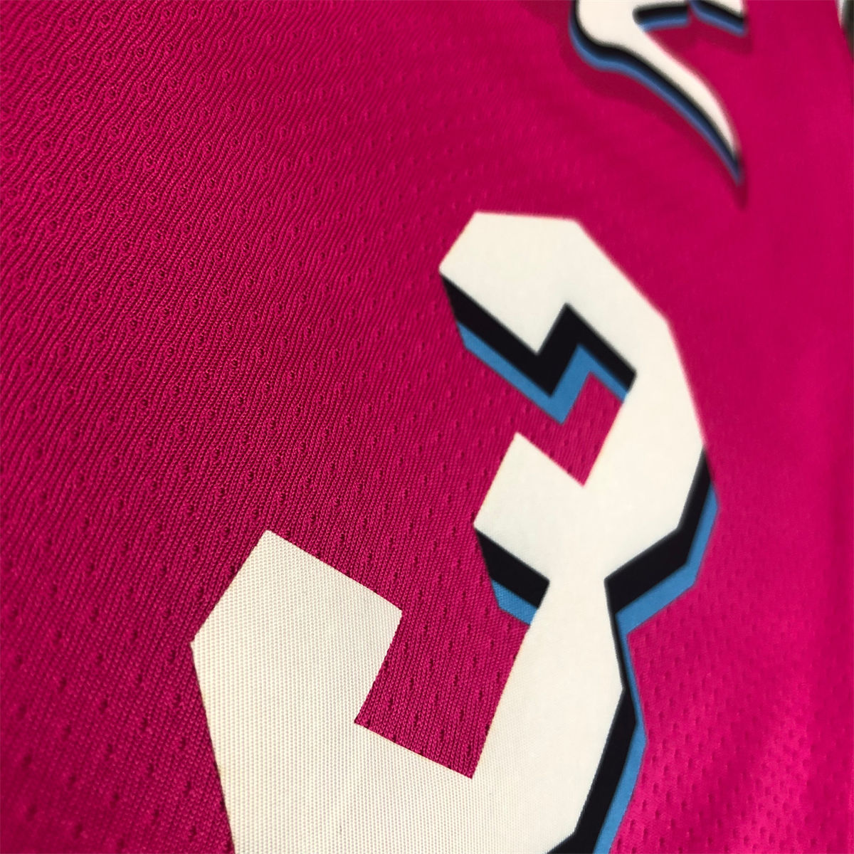 NBA Miami Hearts round neck Pink Jersey WADE#3 S-XXL