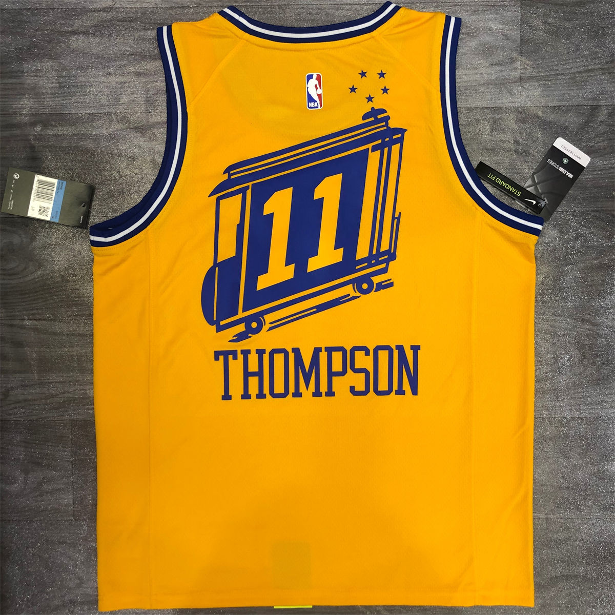 NBA Golden State Warriors Round neck Yellow Jersey THOMPSON#11 S-XXL