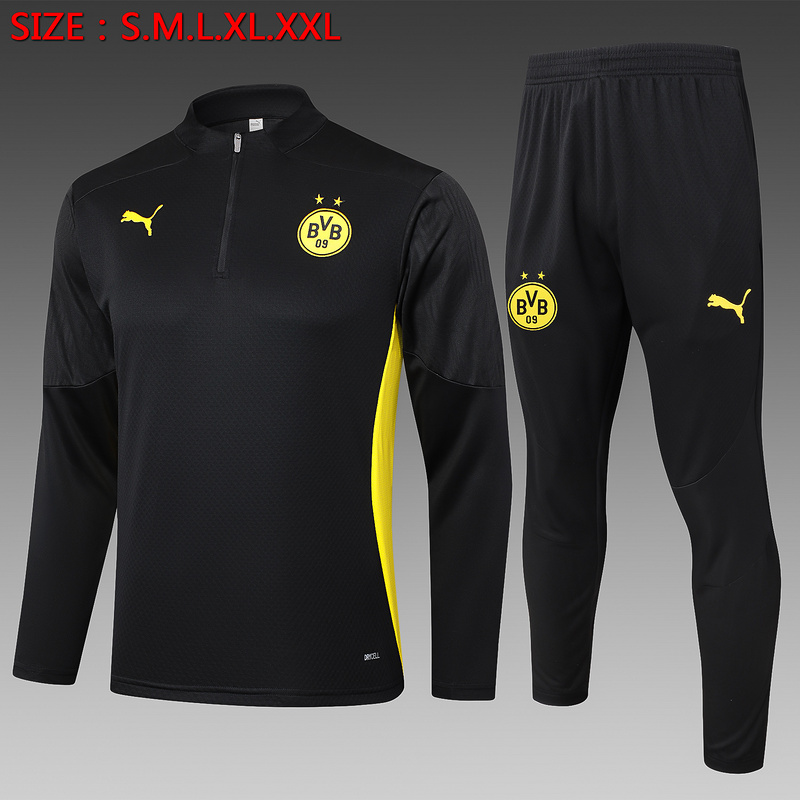 24/25 Dortmund Black Long-sleeved half-pull training kit Football team kit