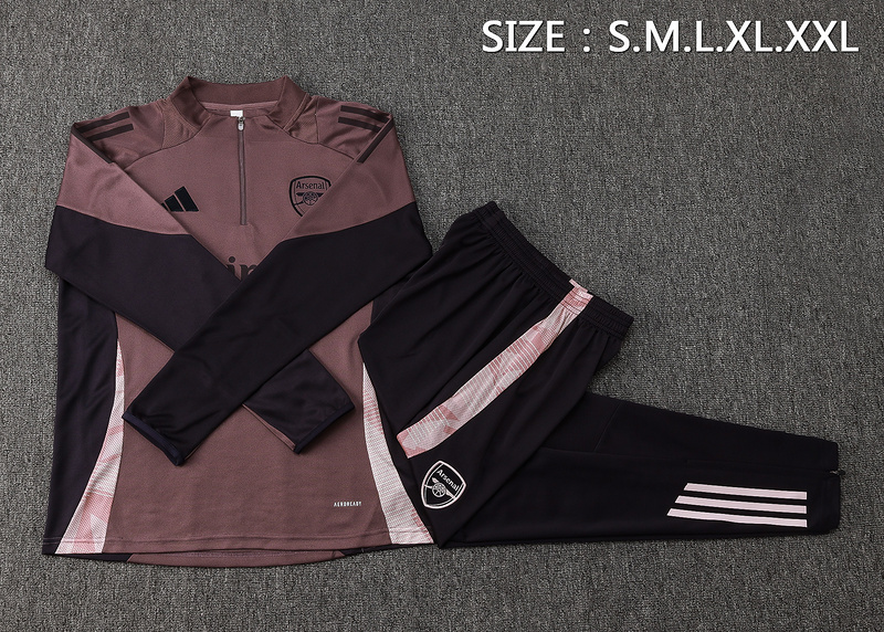 24/25 Arsenal Grey purple Long-sleeved half-pull training kit Football team kit