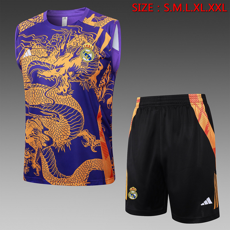 24/25 Real Madrid Purple Training Set Shirt and Shorts