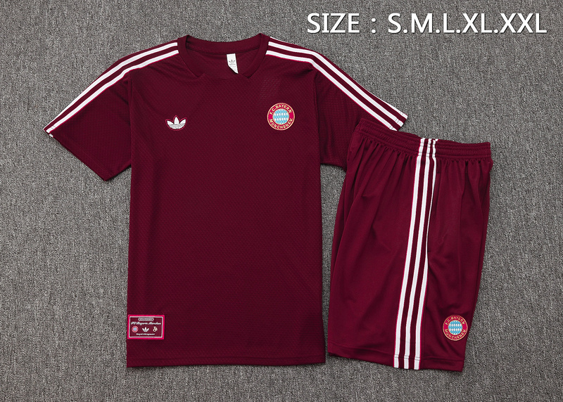 2025/26 Bayern Munich maroon Training Set Shirt and Shorts