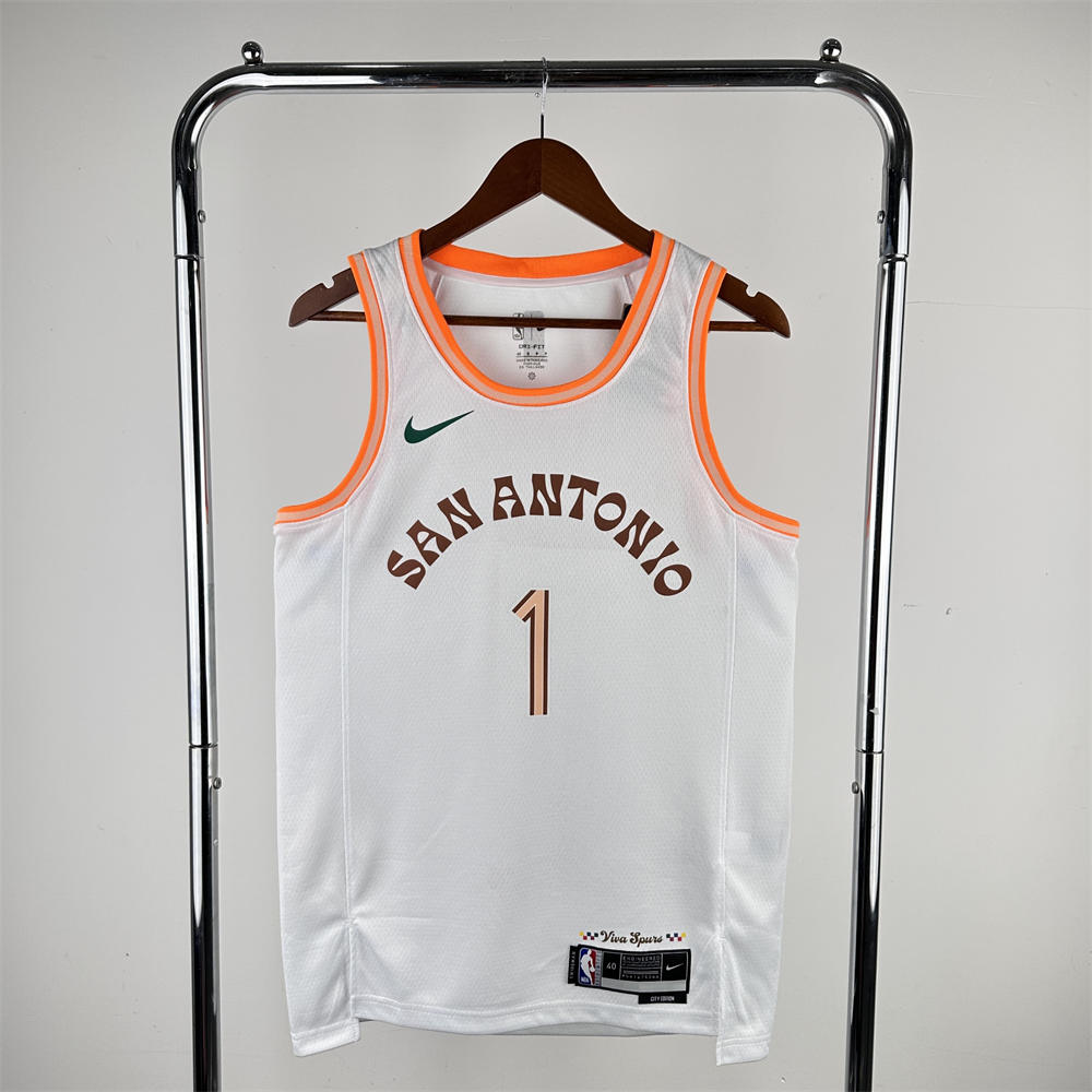 NBA San Antonio Spurs WEMBANYAMA#1 2024 White City Edition Swingman Jersey S-XXL