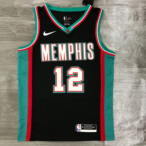 NBA Memphis Grizzies V-neck Black Jersey Morant #15 S-XXL