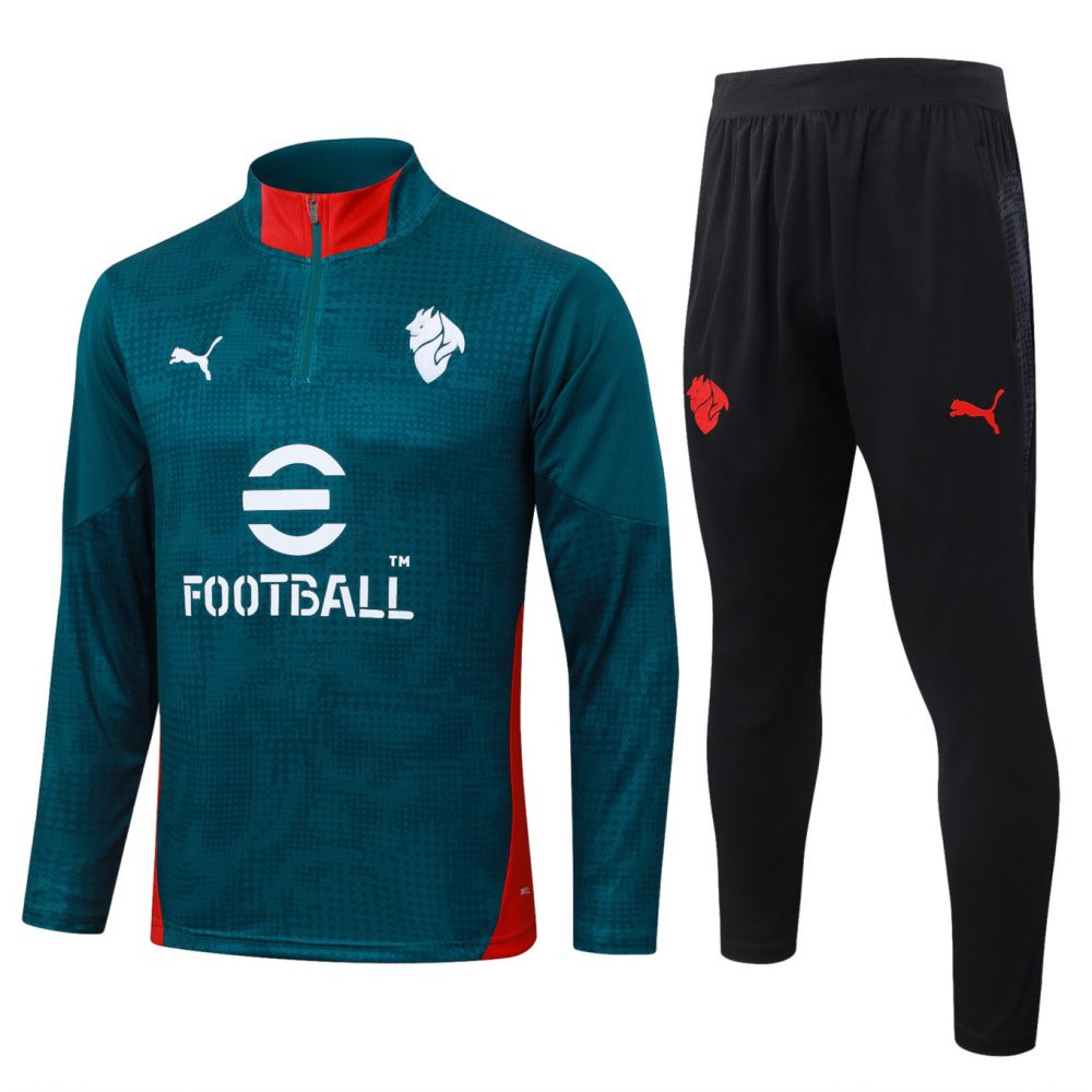 202526 AC Milan Dark green Long-sleeved half-pull training kit Football team kit