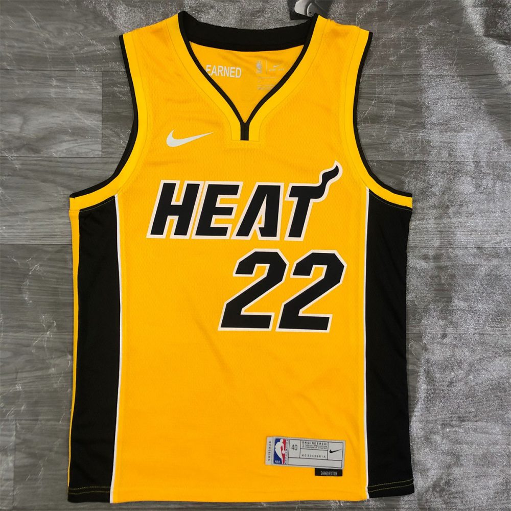 NBA Miami Hearts V-Neck Yellow Jersey BUTLER#22 S-XXL