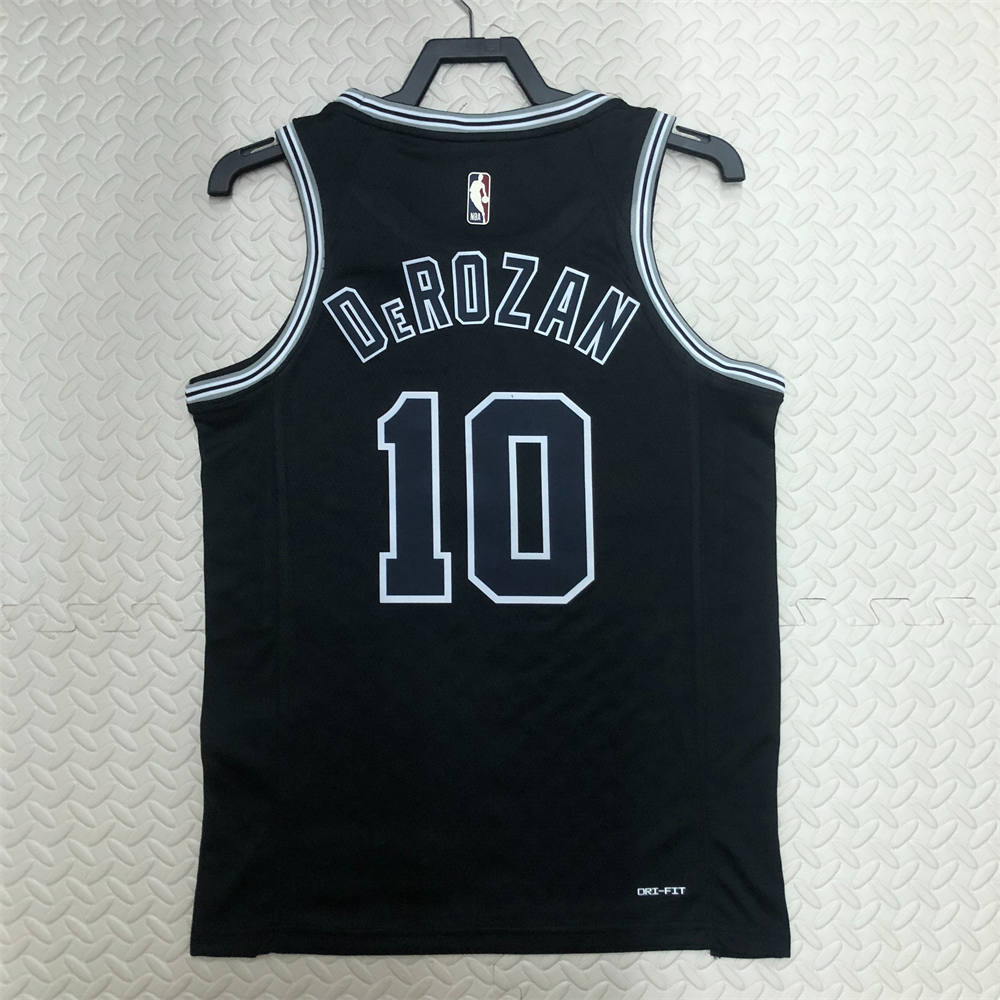 NBA San Antonio Spurs Round Neck Black jersey DeROZAN#10 S-XXL