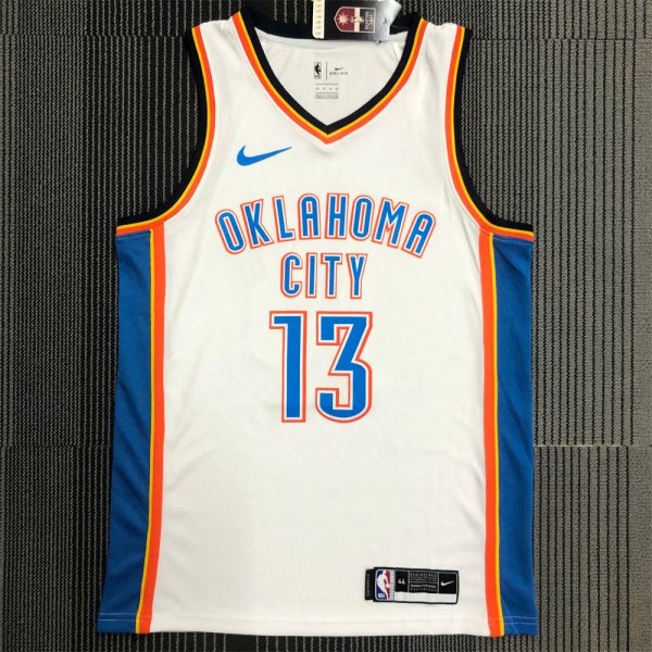 NBA Oklahoma City Thunder V-Neck White Jersey GEORGE#13 S-XXL