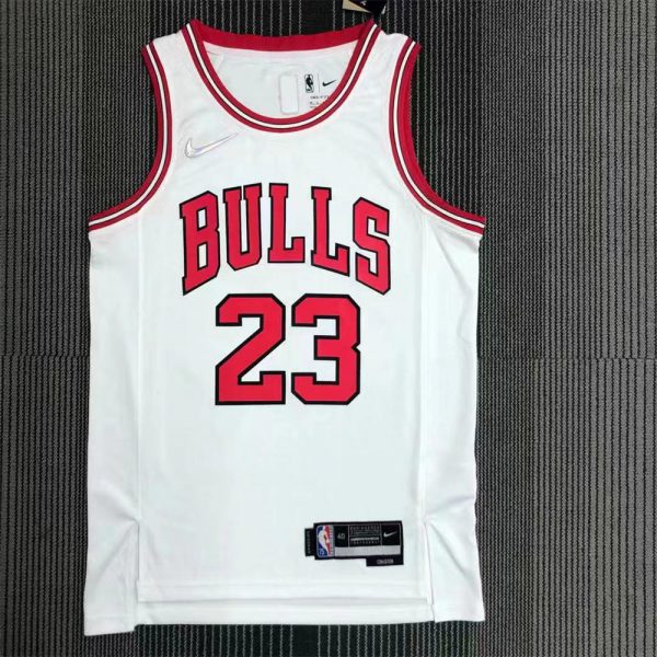 NBA Chicago Bulls Round Neck White 75th anniversaryJersey JORDAN#23 S-XXL