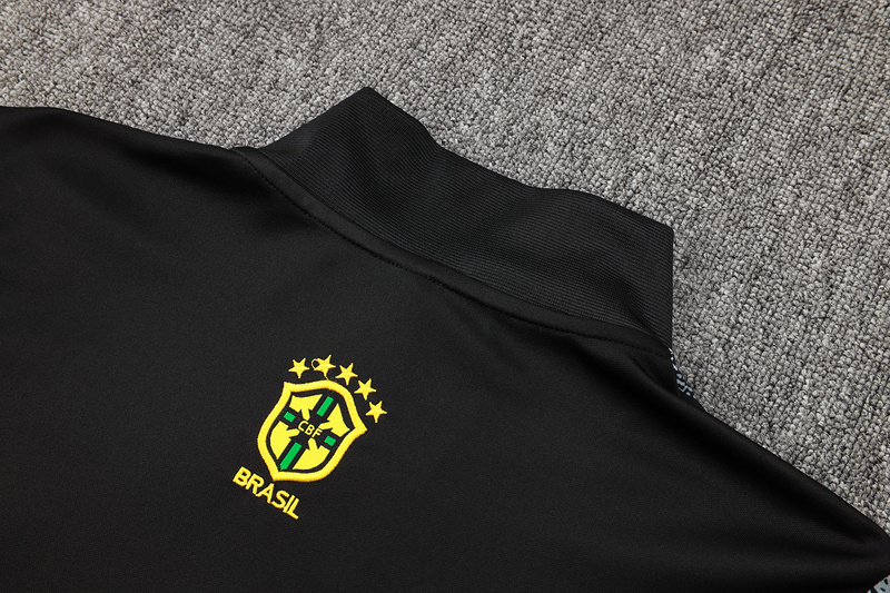 2024/25 Brazil Black Jacket Training Suit Set Football Team Shirt Sports Fashion
