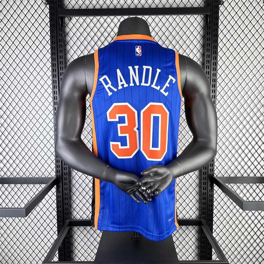 NBA New York Knicks 2024 Round Neck Blue jersey RANDLE#30 S-XXL