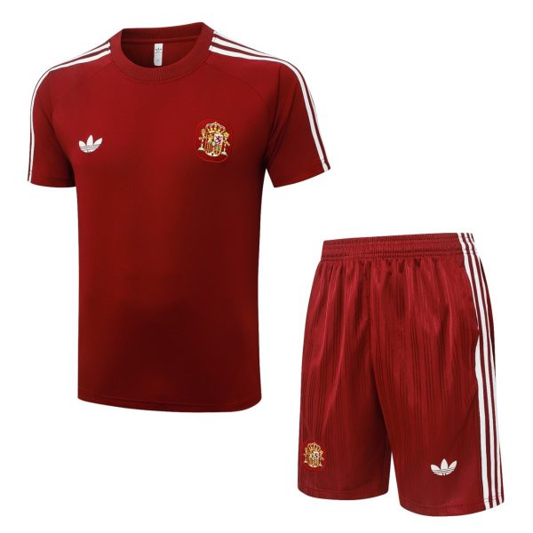 2026 Spain Maroon Training Set Shirt and Shorts