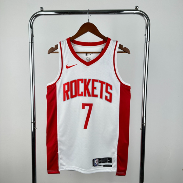 NBA Houston Rockets V-Neck White Jersey DURANT#7 S-XXL