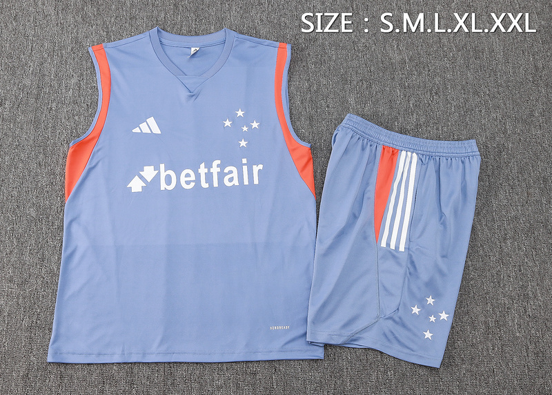 24/25 Cruzeiro Grey Training Set Shirt and Shorts