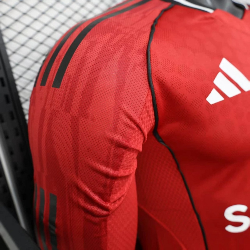 2025/26 Manchester United Home Long Sleeve Jersey Player Version