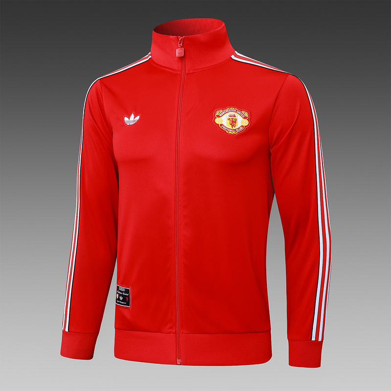 2025/26 Manchester United Red Jacket Training Suit Set Football Team Shirt Sports Fashion